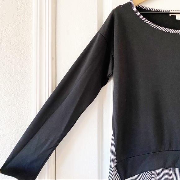 NWOT HAILEY & CO black and white striped blouse - Picture 5 of 8